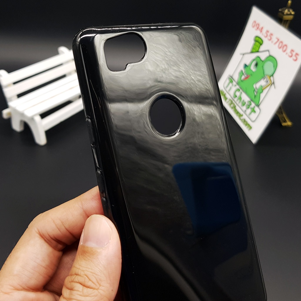 [Ảnh Thật] Ốp lưng Google Pixel 2 Dẻo Màu Đen Sơn Bóng