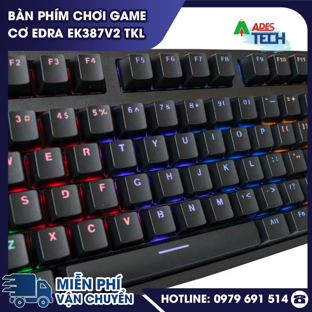 Bàn phím chơi game cơ EDRA EK387v2 TKL - Bán phím cơ EDRA - Chính hãng New 2022