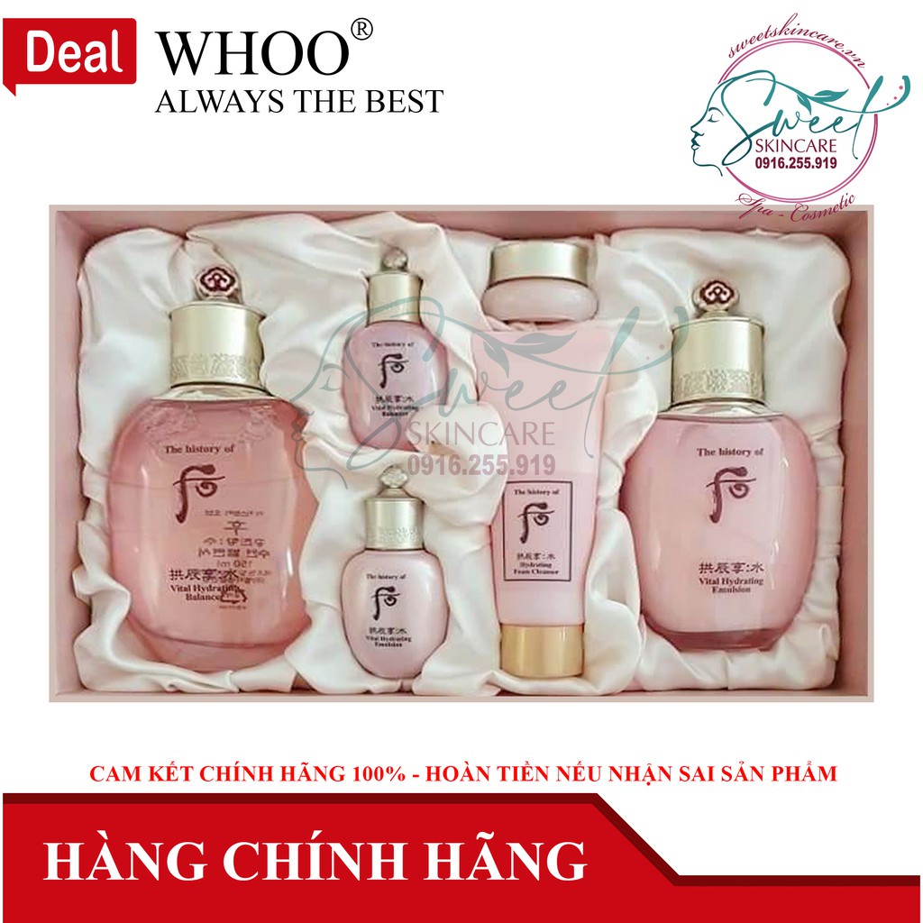 Bộ dưỡng cấp ẩm Whoo hồng sáng da Hydrating Special Set 6sp ( The history of Whoo)