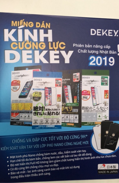 MIẾNG DÁN KÍNH CƯỜNG LỰC IP 7P 8P 5.5 PHỦ KÍN TRÀN FULL MÀN HÌNH DEKEY JAPAN