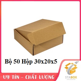 Bộ 50 Hộp Nắp Gài size 30x20x5 CM (Pizza)