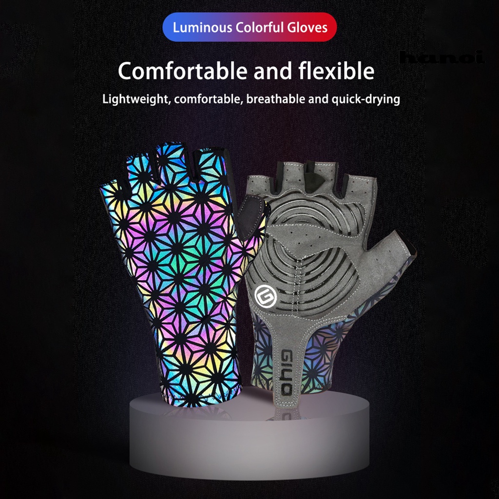 GIYO 1 Đôi Găng Tay Thể Thao Hở Ngón Chống Trượt Hấp Thụ Sốc