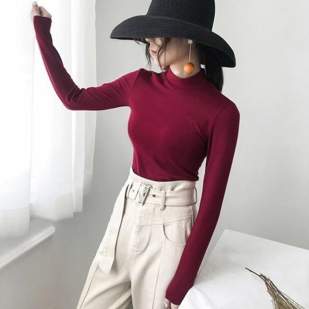 Áo giữ nhiệt nữ cổ 3p chất co giãn đẹp ấm Kanimi - AD05
