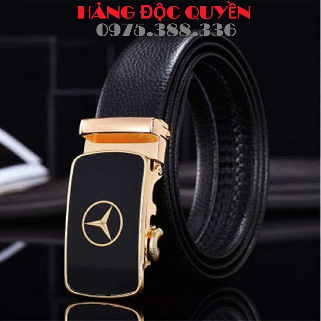 Thắt Lưng Da Nam Hàng Hiệu Mercedes Khóa Cài Cao Cấp. Dây Nịch Nam Da Bò 100% Chính Hãng Mạ Vàng Nam Tính GC3