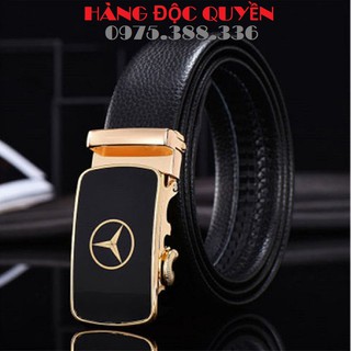 [Dây lưng] Thắt Lưng Da Nam Hàng Hiệu MERCEDES Khóa Cài Cao Cấp. Dây Nịt Nam Da Bò 100% Mạ Vàng Nam Tính Chính Hãng GC02