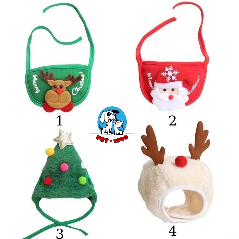 Yếm Và Mũ Noel Giáng Sinh Cho Chó Mèo - Quần Áo Noel Cho Thú Cưng Cực Đáng Yêu-  PET1990