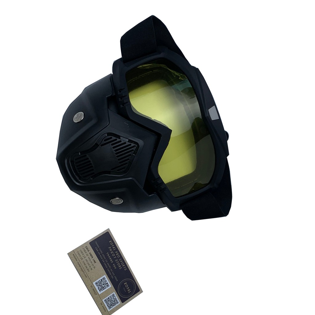 Mặt nạ kèm kính Beon đeo mũ nón bảo hiểm 3/4 bán sỉ cào cào uv xe máy motor phượt vintage pubg hóa trang chiến thuật