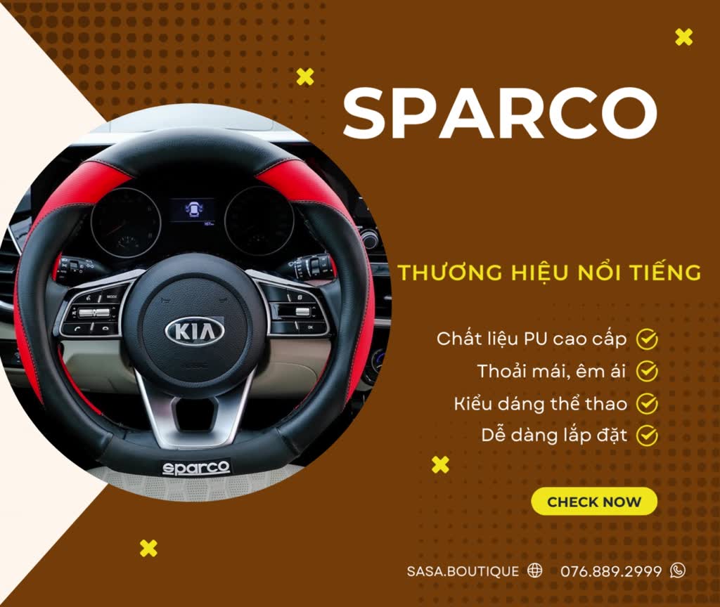 Bọc Vô Lăng Da - Chính Hãng Sparco Italia - Full Mẫu Dcut, Tròn Và Màu Sắc | BigBuy360 - bigbuy360.vn