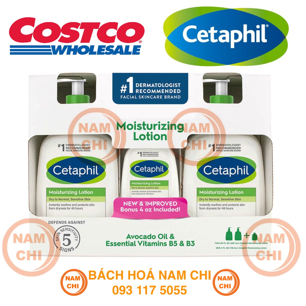[DƯỠNG THỂ] Sữa Dưỡng Ẩm Toàn Thân Cetaphil Moisturizing Lotion Body &amp; Face Set 3 Chai - USA