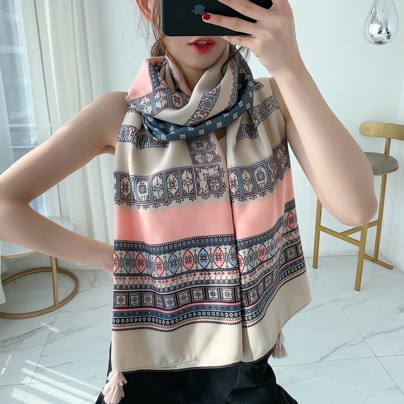 Khăn Thổ Cẩm Đi Du Lịch Đi Biển Phong Cách Boho Vintage Hàng Loại 1