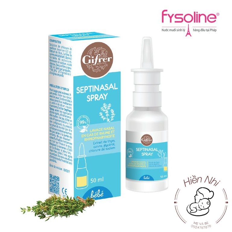Nước muối Gifrer Fysoline Septinasal dạng xịt 50ml (date 10/203)