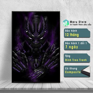 Tranh Black Panther Treo Tường Có Khung Ảnh Composite Màu Đen