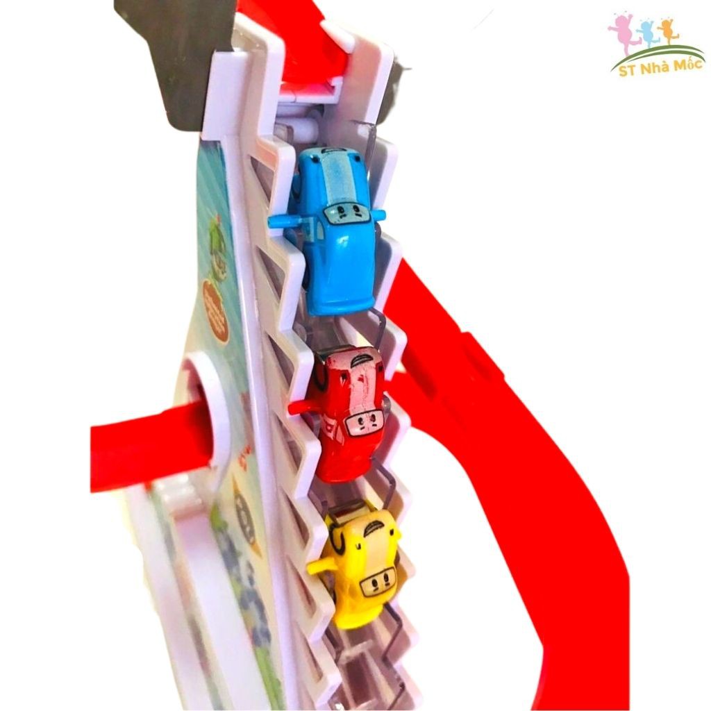Đồ Chơi Đua Xe Robocar Poli - Bộ Mô hình Đường Đua Ô Tô Leo Thang, Bậc Thang - Cầu Trượt Vui Nhộn- ALOKIDS TB