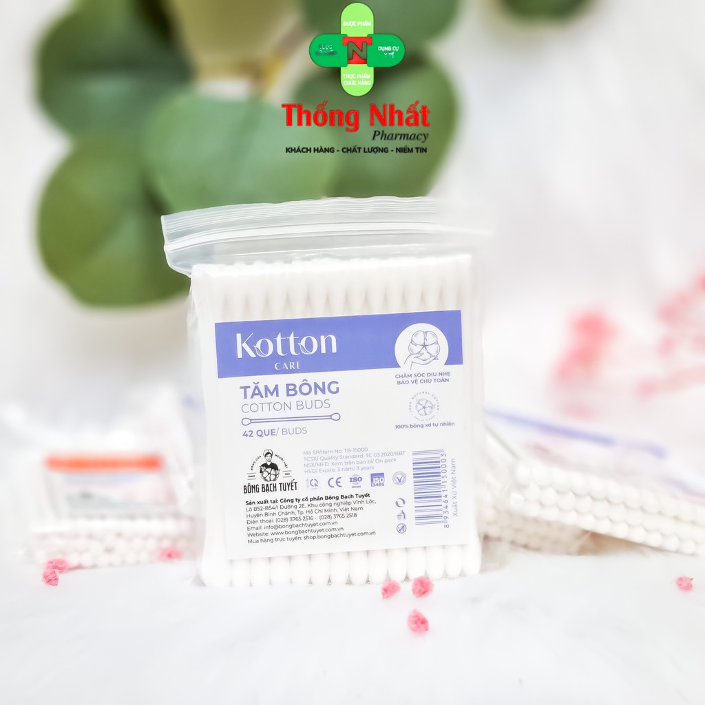 Tăm Bông Ngoáy Tai Cotton Bạch Tuyết Loại Tốt Đầu To, Nhỏ Cho Bé Sơ Sinh và Người Lớn