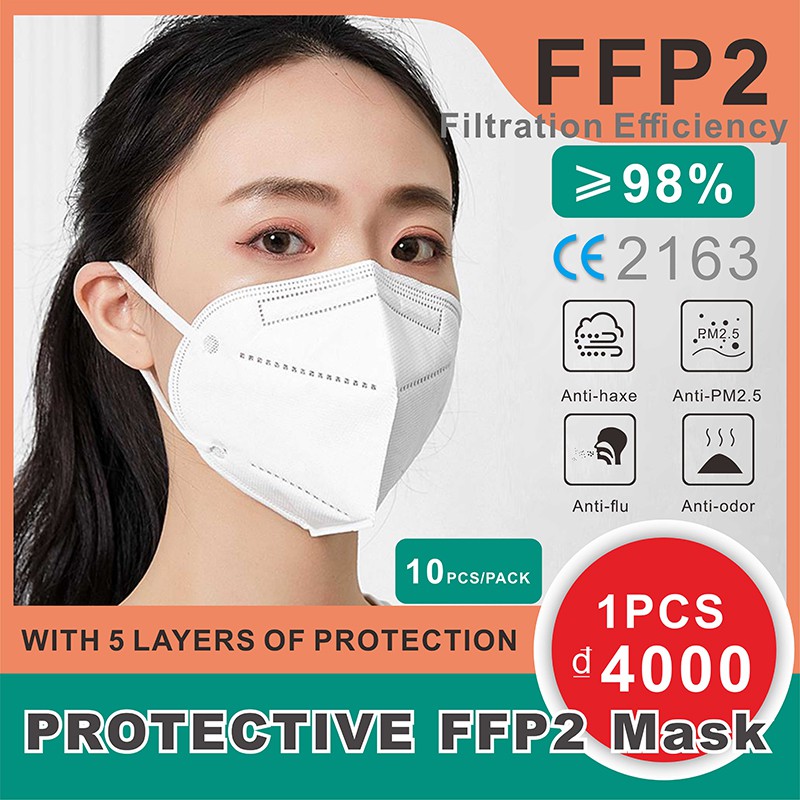 Khẩu trang N95 KN95 FFP2 [5 lớp vải lọc] mask against PM2.5 fine dust kháng khuẩn