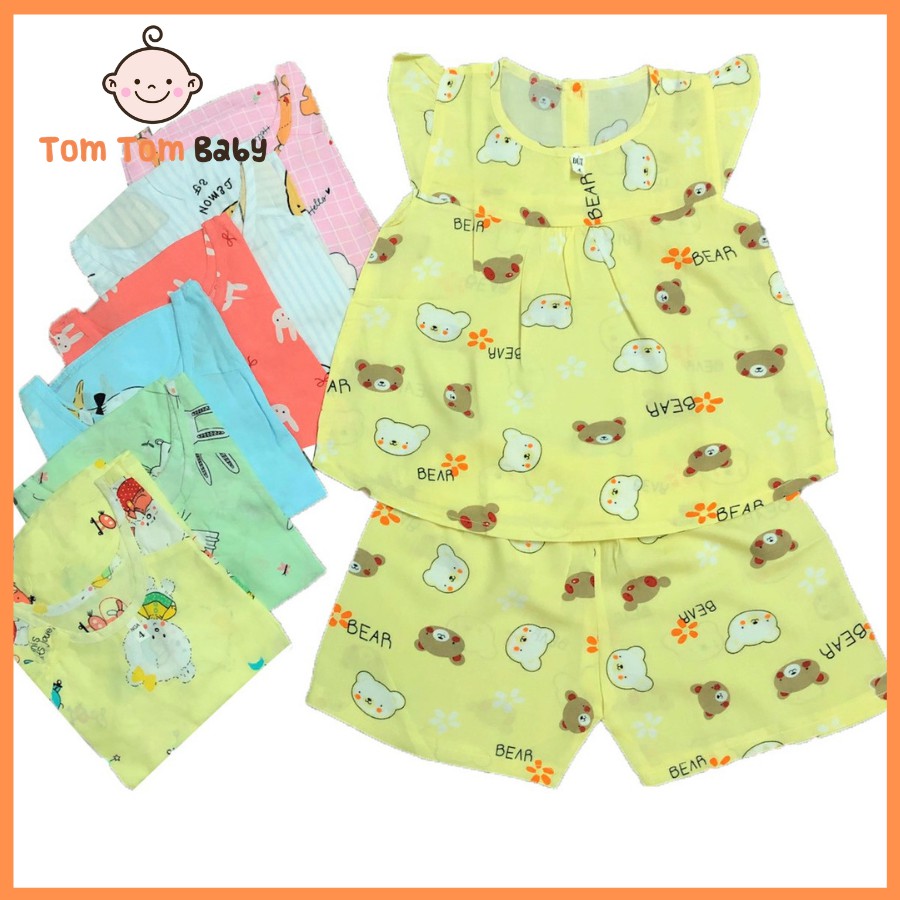 COMBO 5 bộ Quần áo Tole, lanh BÉ GÁI | Mẫu Cánh Tiên cài nút sau | Size 1-14 cho bé 4-36kg | đồ bộ bé gái,quần áo trẻ em