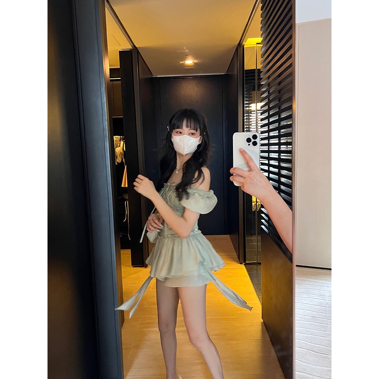 Set Đồ Mùa Hè Hai Món Gồm Áo Voan Mỏng + Quần Short Lưng Cao Phong Cách Ngọt Ngào Cho Nữ