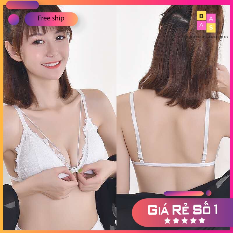 Áo bra ren, áo lót nữ ren có mút phối dây BAS077