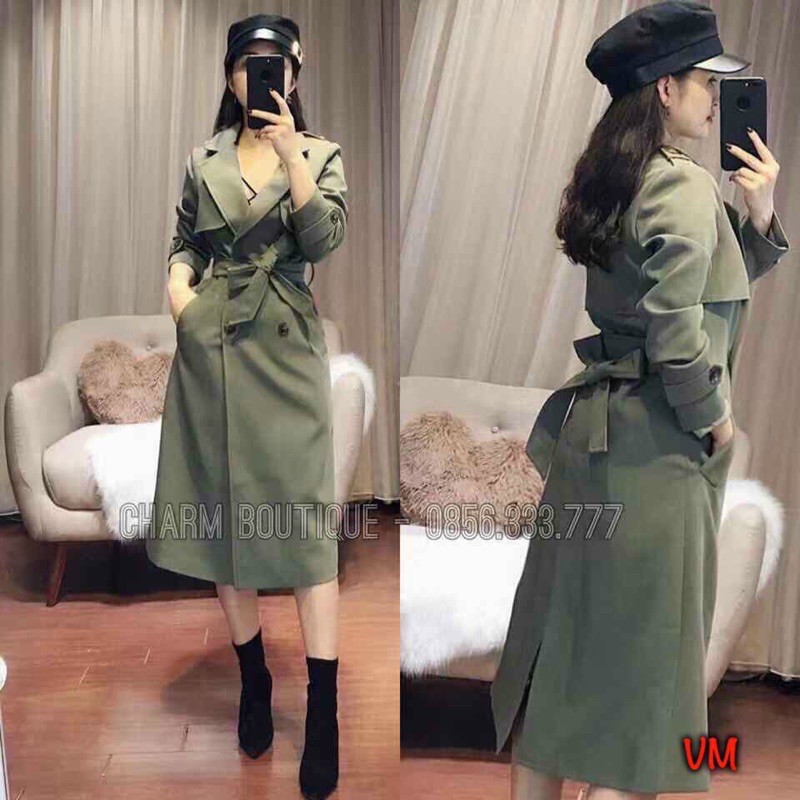 Áo măng tô kaki dáng dài | BigBuy360 - bigbuy360.vn