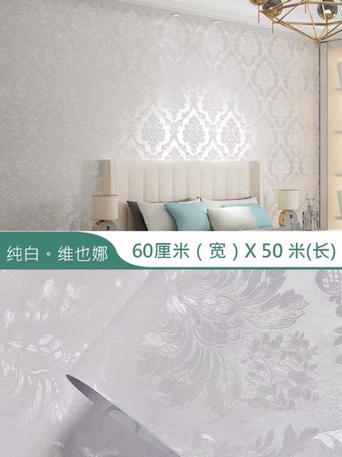 giấy dán tường 3d hoa văn nổi khổ lớn 10M x60 cm 5 mầu