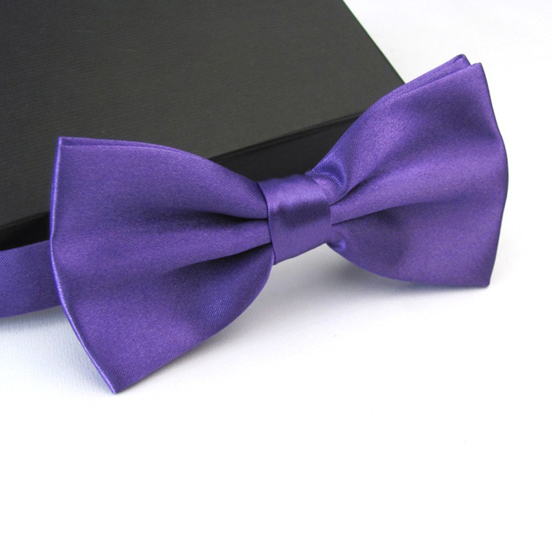 [bigapple]Men Satin Bowtie Classic Wedding Party Bow Tie Solid Color adore