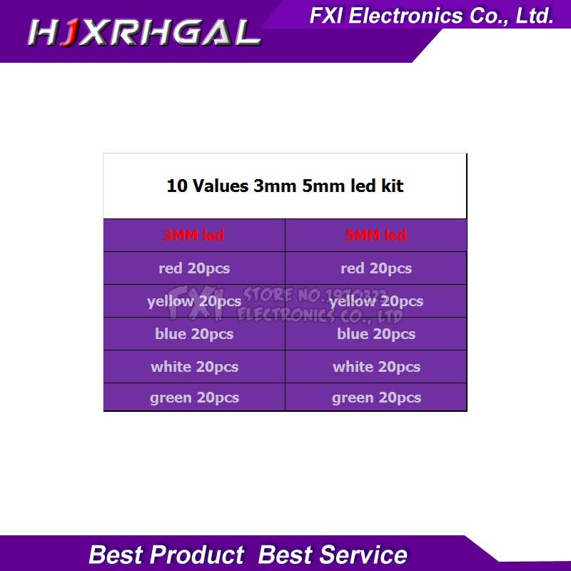 Set 200 Đèn Led Diode 3MM 5MM Nhiều Màu Sắc