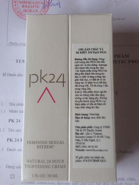 Pk24 gel se khít vùng kín tức thì chính hãng mỹ