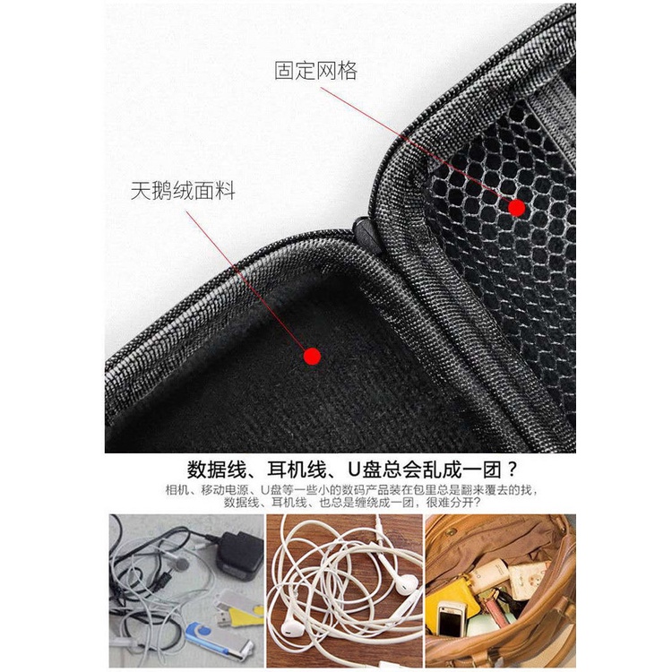 Hộp PU đựng - Cáp Sạc - Tai nghe – Có Khóa Kéo & Phụ Kiện Các Loại - Size: 11.5*8*4 cm - Tùy chọn đủ màu
