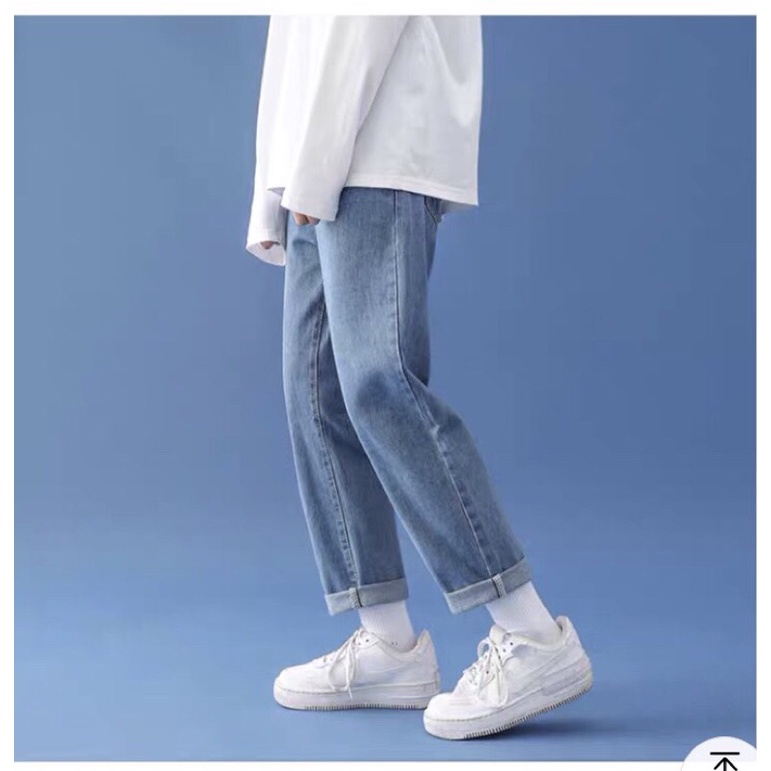 Quần bò jean nam nữ baggy jeans nam ống suông rộng dáng Unisex hàng Quảng Châu style năm 2021 | BigBuy360 - bigbuy360.vn