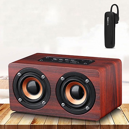 "Deal" Loa bluetooth vỏ gỗ > Super Bass Loa Vi tính > âm thanh nổi HIFI Stereo > speaker W5 thiết kế sang trọng