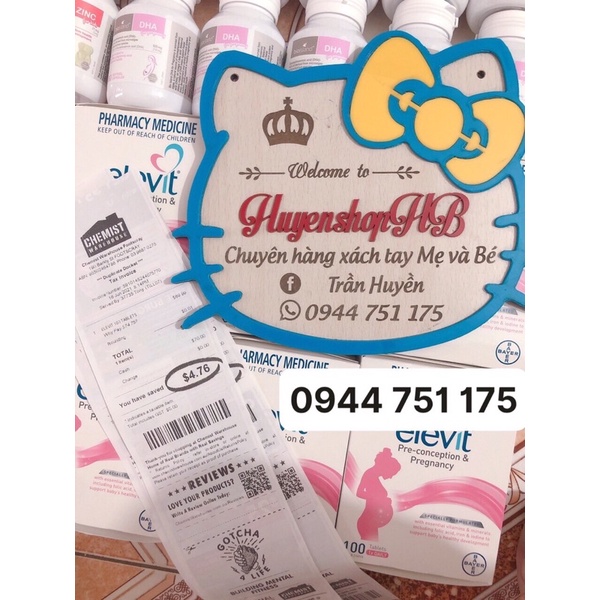 Elevit bầu úc - vitamin tổng hợp cho mẹ bầu hộp 100 viên ( chính hãng) hbshop