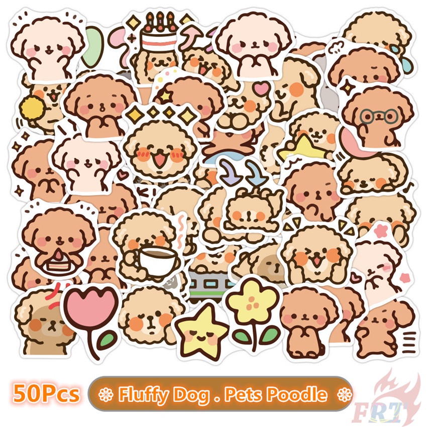 ❉ Cute Fluffy Dog . Kawaii Pets Poodle Series 01 Funny Emoji Stickers ❉ 50Pcs/Set Waterproof DIY Fashion Decals Doodle Stickers