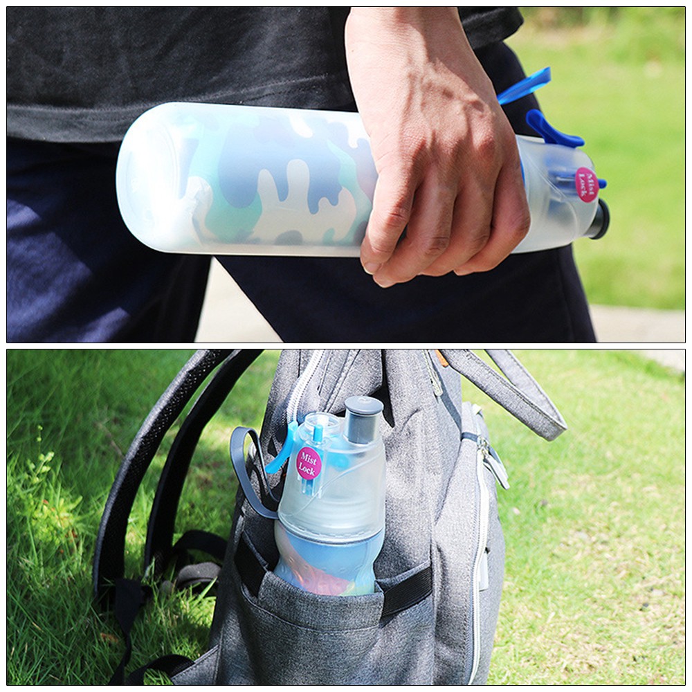 yumcute Sports Spraying water bottle|Drinking and Spraying Bottle for Humidification and Cooling (590ml) yumcute