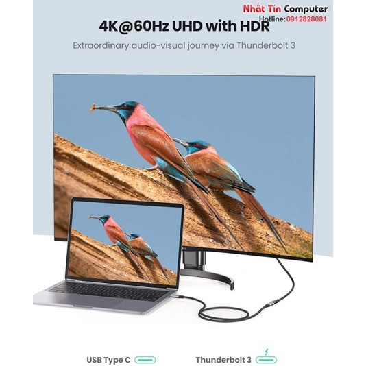 Cáp nối dài USB Type-C 3.1 GEN2  dài 1m hỗ trợ Thunderbolt 3.0 sạc 100W, Video 4K Ugreen 30205 cao cấp