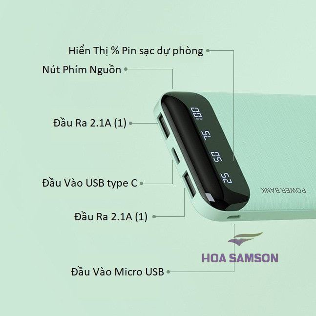 Sạc dự phòng WK WP-161 10000mAh-WP  chính hãng