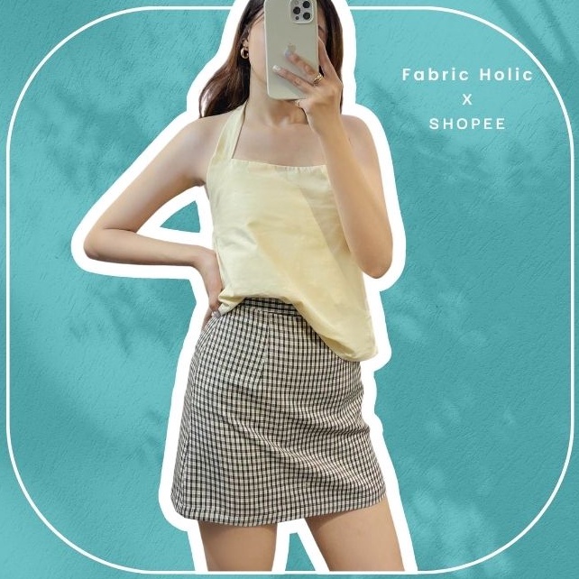 Chân váy họa tiêt kẻ sọc Fabric Holic
