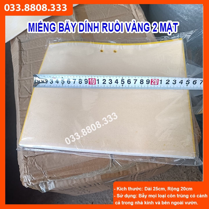20 Miếng Dính Ruồi Vàng, Côn Trùng Hai Mặt - Hiệu Quả Nhanh, An Toàn - VTNN - DCLV