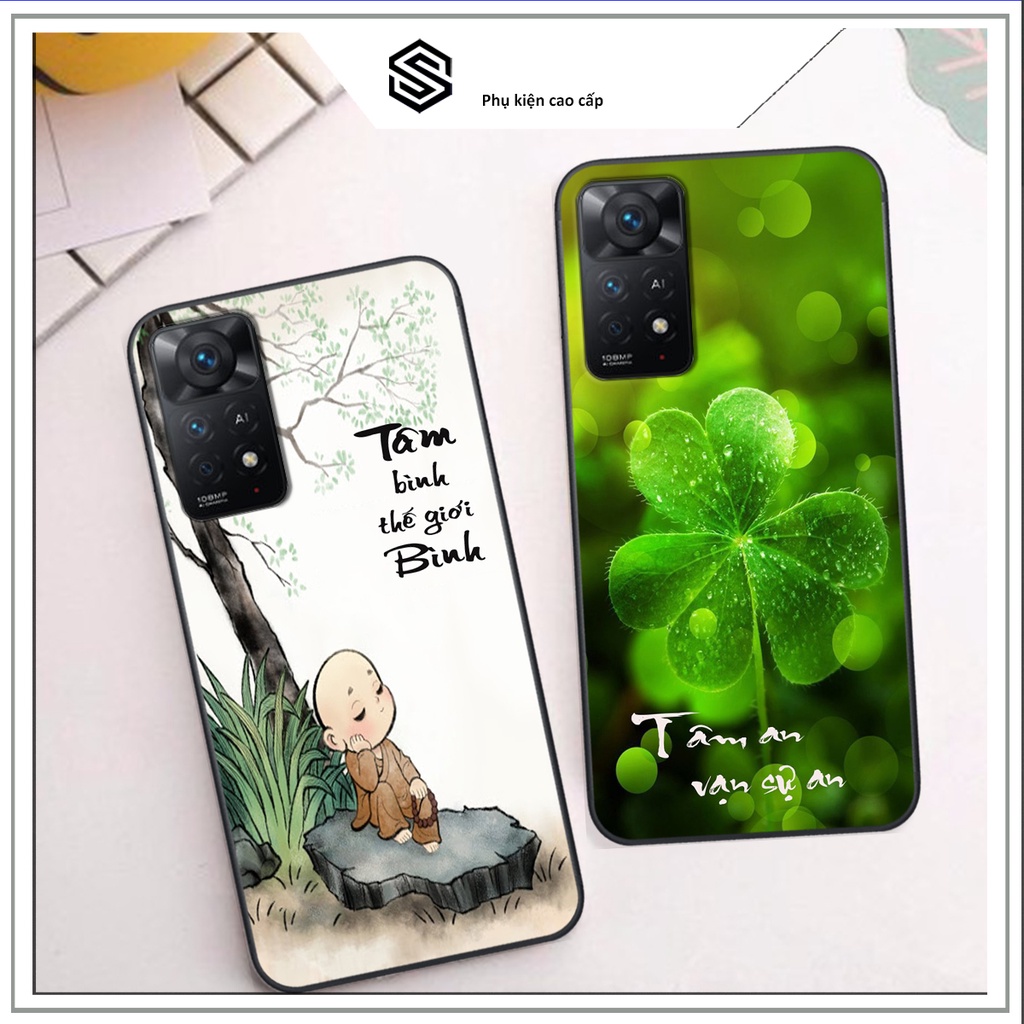 ỐP lưng kính 3D REDMI NOTE 11 - 11 PRO, ỐP điện thoại in hình chú tiểu phật