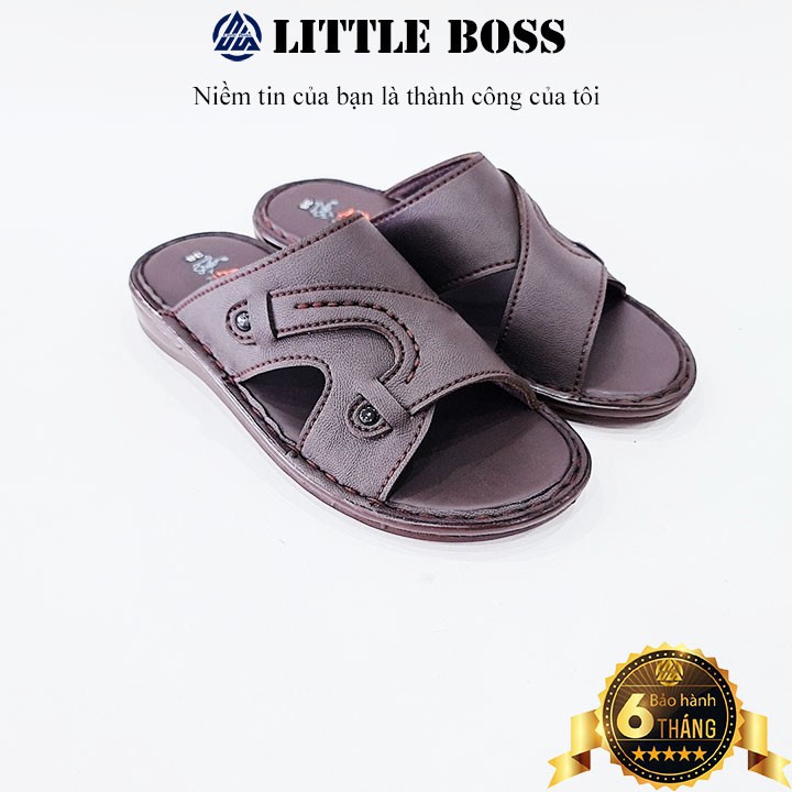 Sandal nam quai ngang thời trang cao cấp Little Boss dép da nam siêu bền SD-05