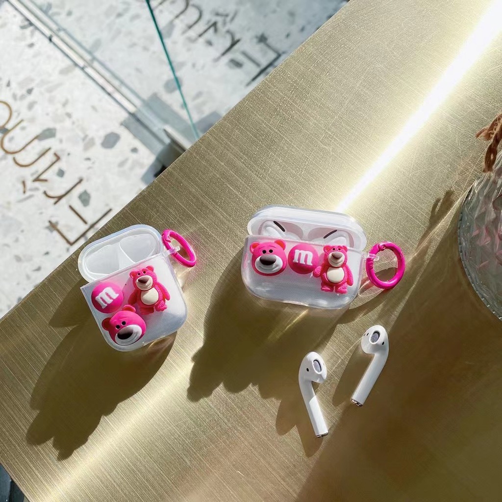 Vỏ Đựng Bảo Vệ Hộp Sạc Tai Nghe Airpods 1 / 2 Hình Chú Gấu Ngộ Nghĩnh Bằng Silicone