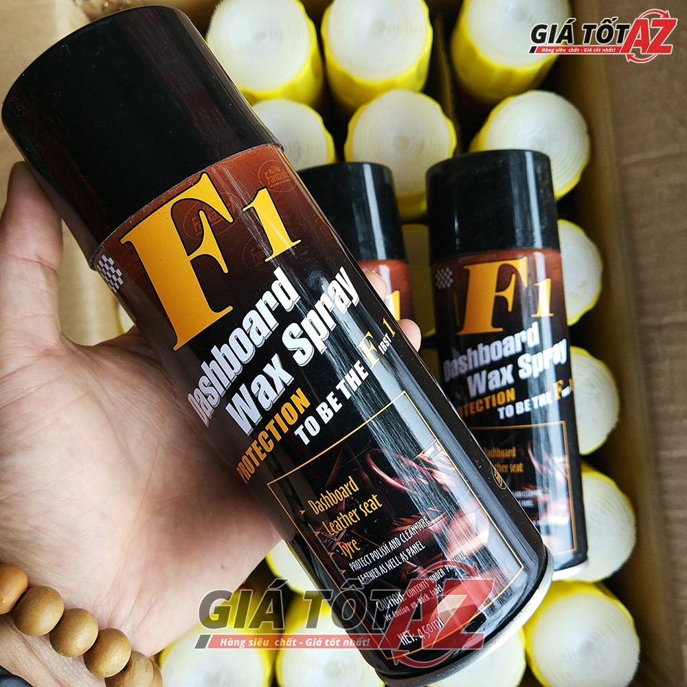 Chai xịt dưỡng bóng da, nhựa cao cấp cho xe ô tô WAX F1 450g