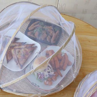Mẹt tre đan thủ công có màn bảo quản đồ ăn