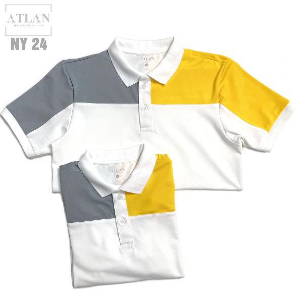 Áo Thun Nam 💖 𝘍𝘳𝘦𝘦𝘴𝘩𝘪𝘱 💖 Áo Polo Trắng Phối Vàng Và Xám Lợt - NY24 | BigBuy360 - bigbuy360.vn