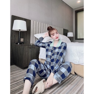 Set Bộ Lụa Mango Kiểu Sọc Thời Trang - Mẫu Mặc SP Thật