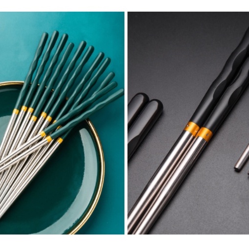 Bộ 5 đôi đũa hợp kim mạ vàng T04