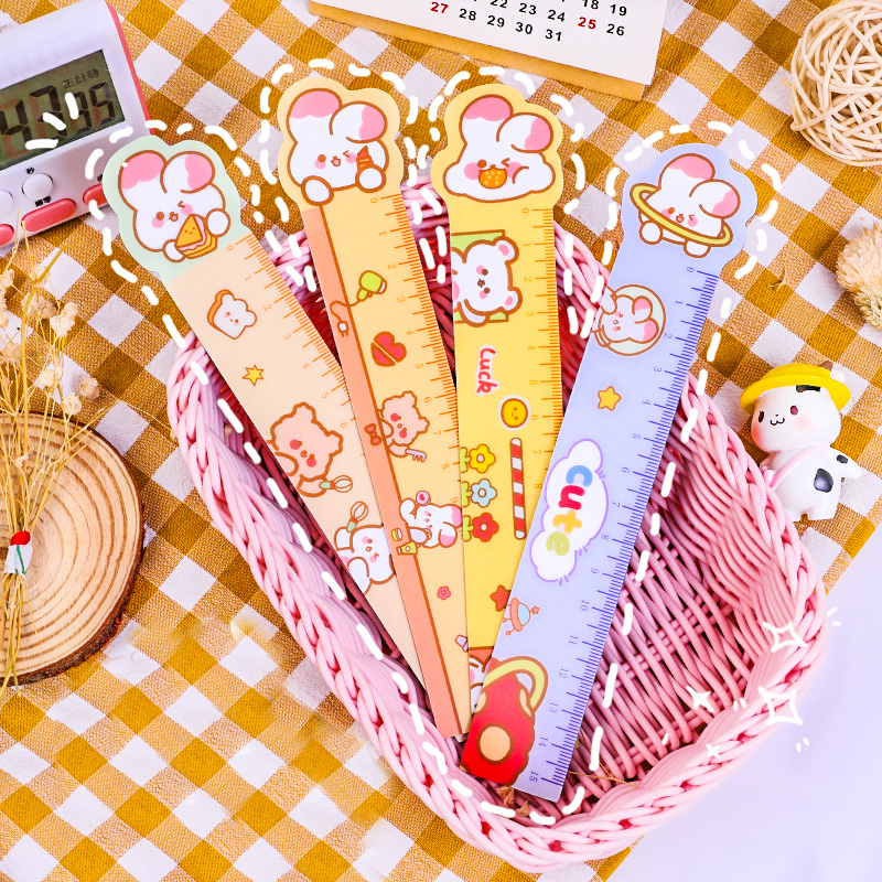 Thước Kẻ Hình Thỏ Đáng Yêu Kích Thước 15cm