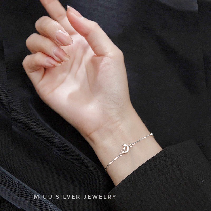 Lắc tay nữ bạc 925 Miuu Silver, vòng tay nữ mặt trăng Lisa Moon
