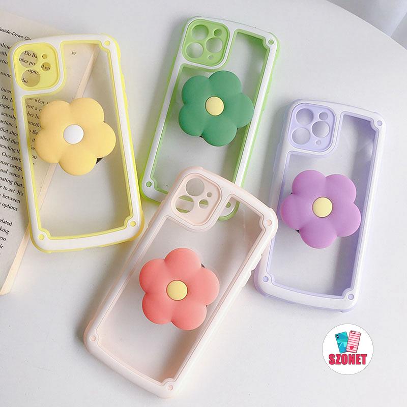 Ốp Điện Thoại Họa Tiết Hoa 3D Màu Kẹo Chống Rơi Cho iPhone 13 12 11 Pro Max XS XR X 8 7 Plus + SE 2020