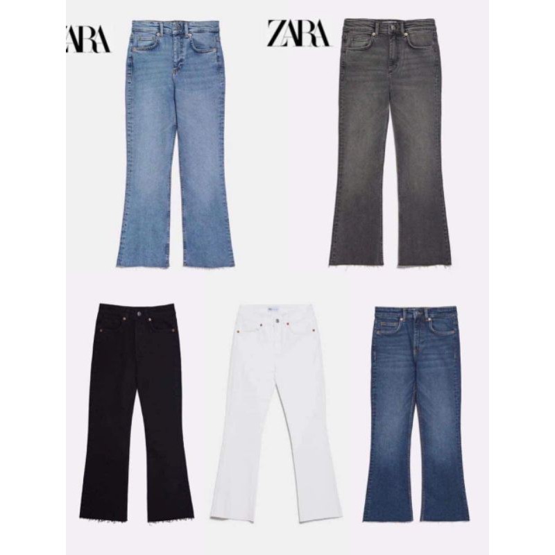 Quần jeans ống loe ZARA xuất xịn xanh đậm, nhạt, trắng