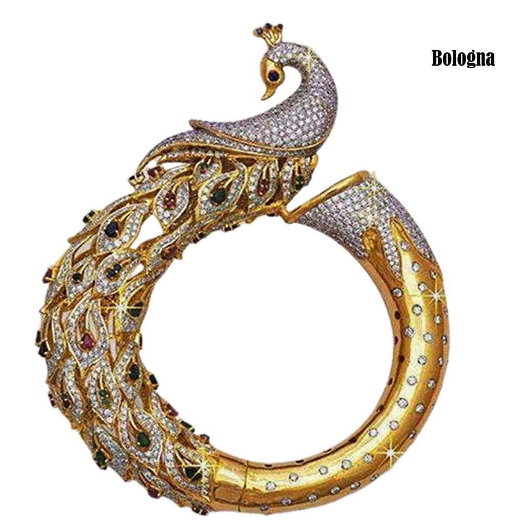 Nhẫn HợP Kim ĐíNh Đá HìNh Đuôi Công Xinh XắN